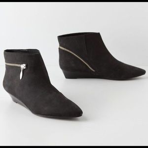 Pied Juste for Anthropology leather zip wedge boos
